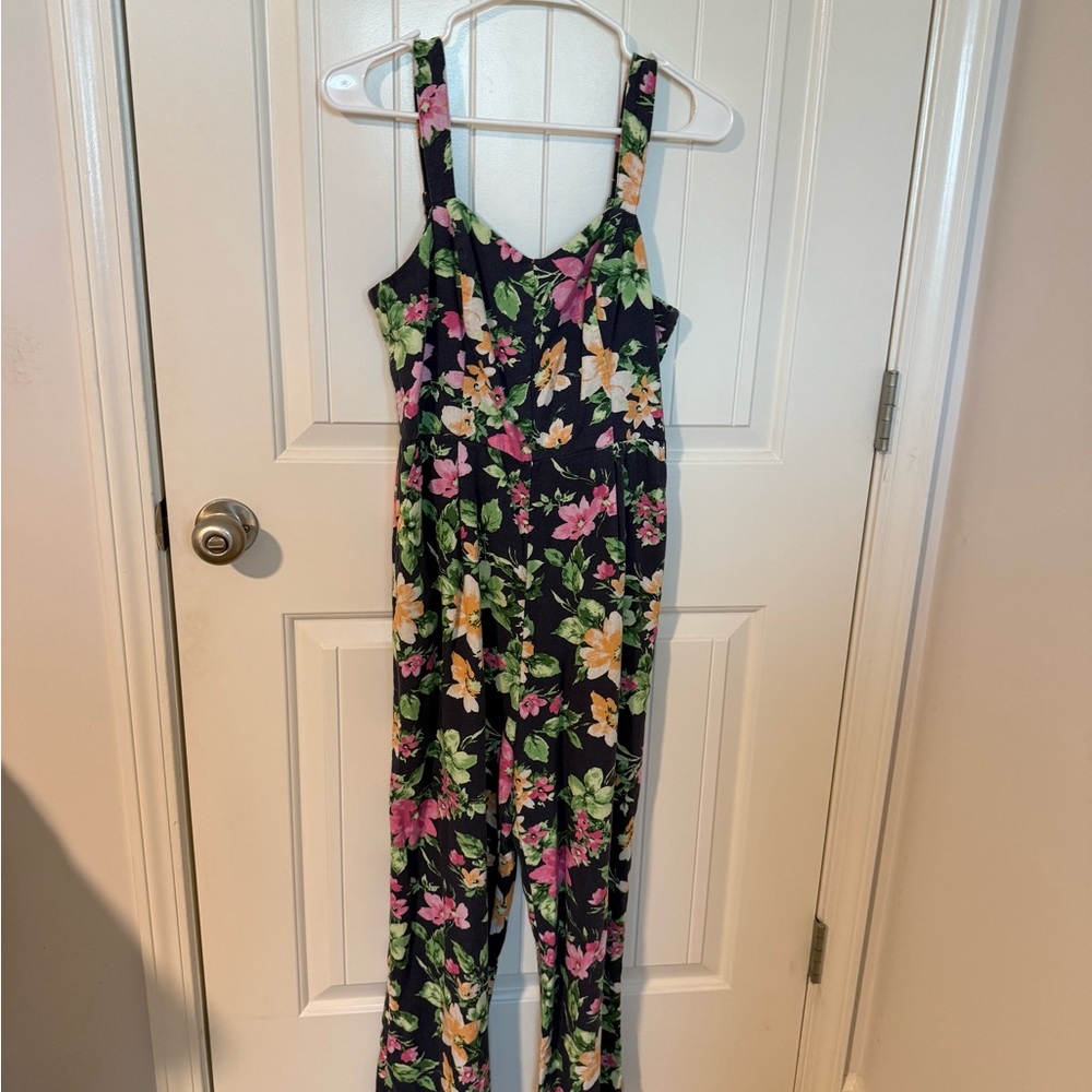 Old Navy Floral Jumpsuit with Pink and Green
